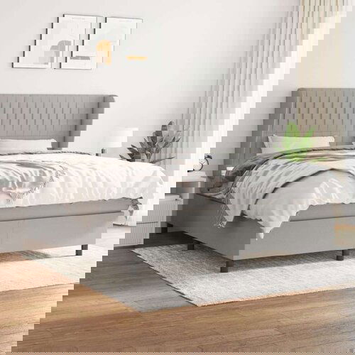  Krevet box spring s madracem svjetlosiva 160x200 cm tkanina Cijene