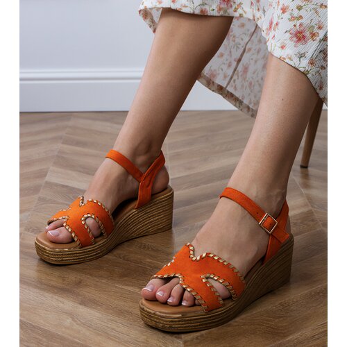D/CEO Orange sandals with embroidery on the edges Lurisa Cene