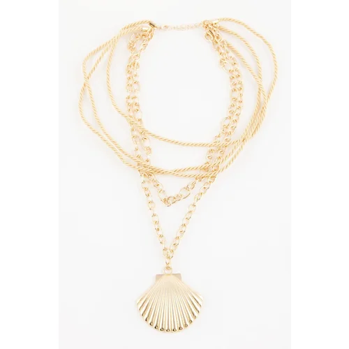 Defacto Women's 2-Piece Seashell Gold Necklace