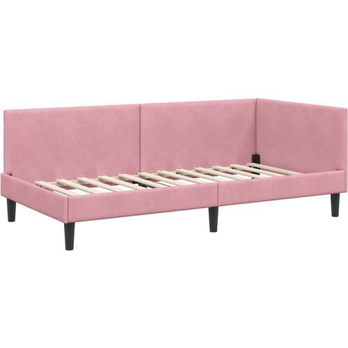 vidaXL Kotna postelja Drugo Roza 90 x 200 cm Samet in sodobno leseno, (5000069282) Cene