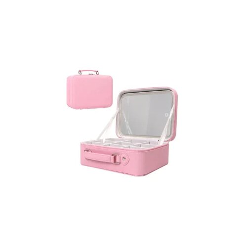  Make Up kofer s ogledalom Smile Aku LED Hollywood Usb 24 x 17 cm &amp;ndash; Pink Slike