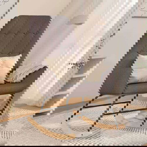  Gugalni stol temno sivo blago, (20702263) Slike