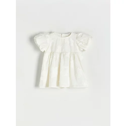 Reserved - Bijela haljina cvjetna uzorka - krem