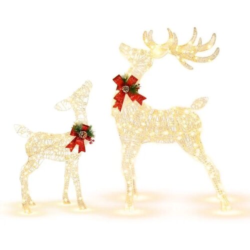 Veseli december Božična dekoracija v obliki severnih jelenov s 50 LED lučkami, osvetljena jelena Cene