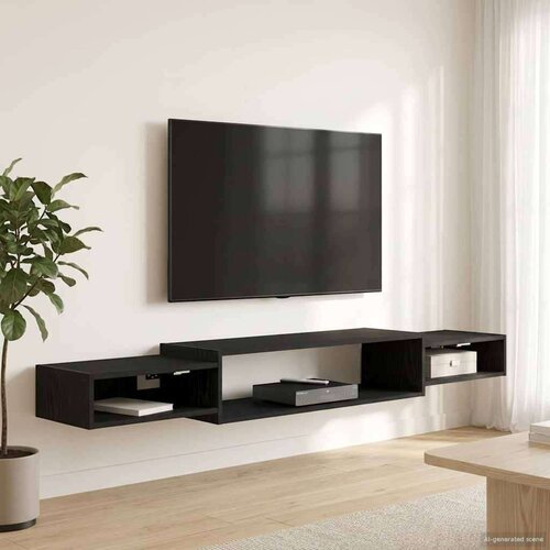 TV ormar za montažu na zid Zidna montaža Crni hrast - Crni hrast 180 cm Cijene