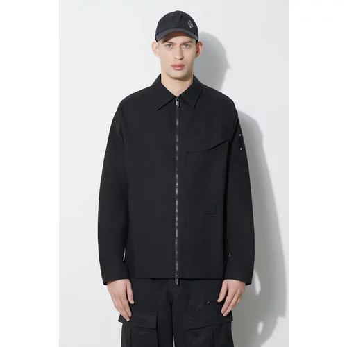 A-COLD-WALL* Bombažna jakna Zip Overshirt črna barva, ACWMSH138A