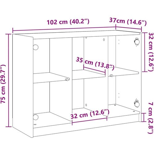 VidaXL Komoda boja hrasta artisan 102x37x75,5 cm konstruirano drvo Slike