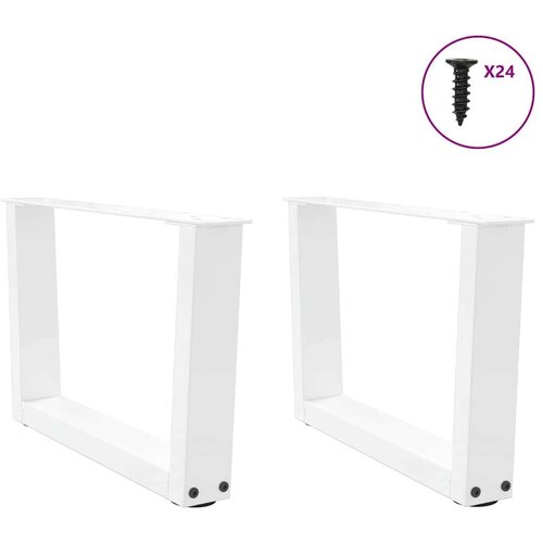  Noge blagovaonskog stola V-oblika 2 kom bijele 50x(30-31 3) cm Slike