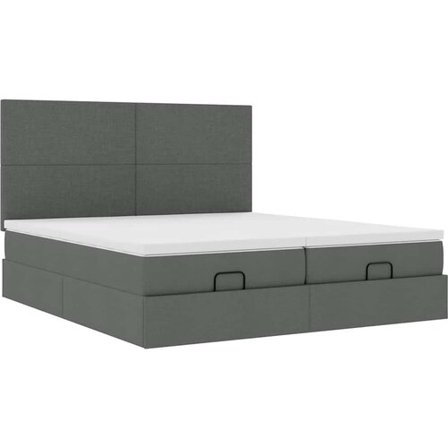 VidaXL otomanski okvir kreveta s madracima tamnosivi 200x200cm tkanine Slike