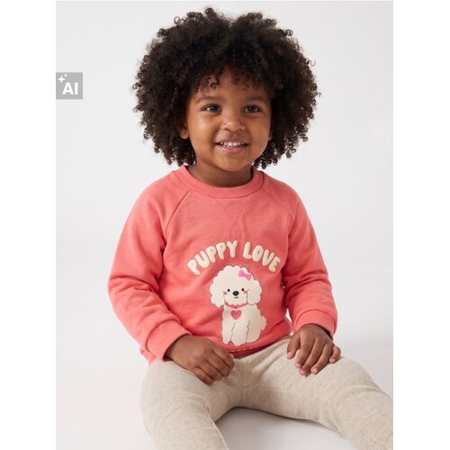 Sinsay Pamučna dukserica crewneck s printom psa Slike