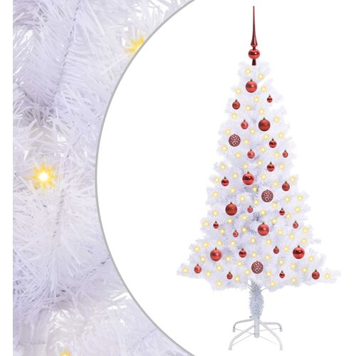  Umjetno božićno drvce s stalakom Bijelo 150 cm PVC i čelik Slike