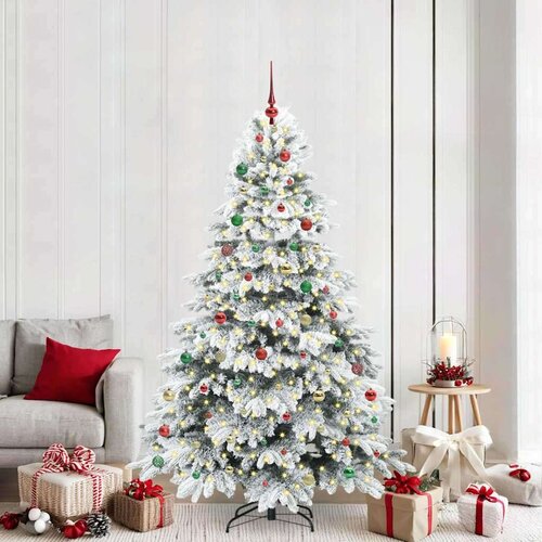 vidaXL Umestno božično drevo med 300 LED Zelena 210 cm PE in PVC Cene