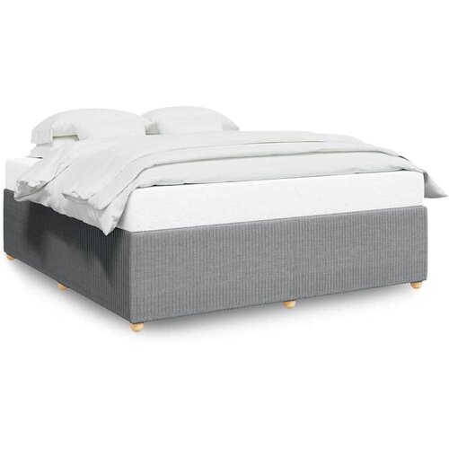  Okvir za krevet bez madraca svjetlosivi 200 x 200 cm od tkanine Slike
