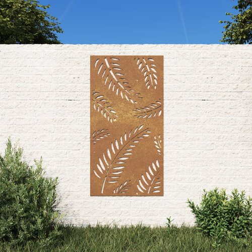 vidaXL Vrtni zidni ukras 105 x 55 cm od čelika COR-TEN s uzorkom lišća Cijene