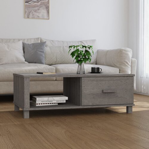 vidaXL Klubska mizica svetlo siva 100x55x35 cm trdna borovina Cene