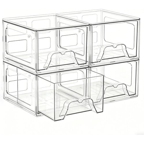 STEBOPUM 4x prozoren zložljiv organizator s predalom 18,5&amp;times;15&amp;times;11cm Slike