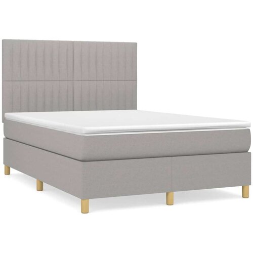 vidaXL Krevet s oprugama i madracem svjetlosivi 140x190 cm od tkanine Cijene