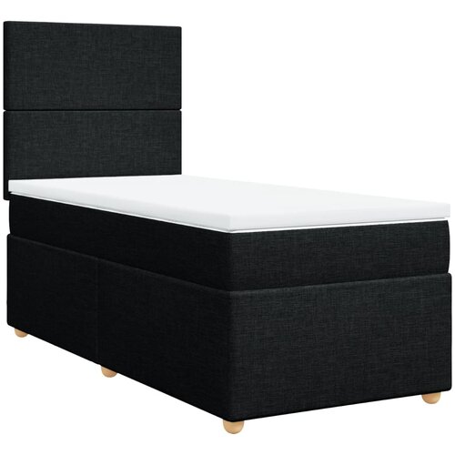 vidaXL Box spring postelja z vzmetnico črna 80x200 cm blago, (21261084) Cene