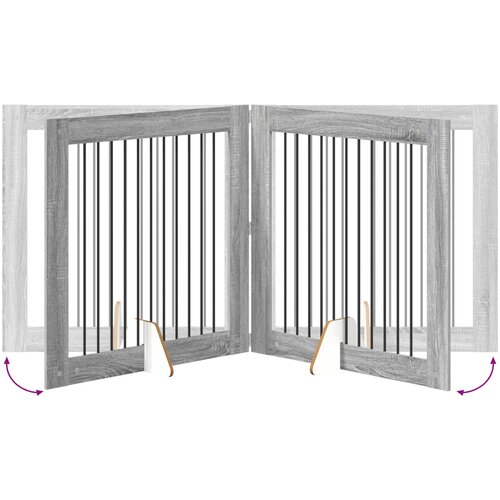  Vrata za pse s postoljem 2 pcs Siva sonoma 100 x 100 cm Slike