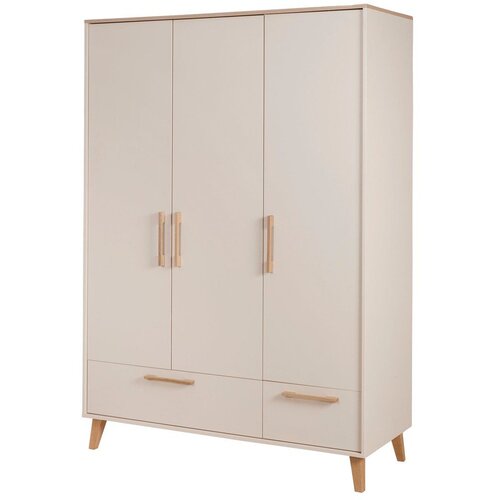 Roba Kremno bela/v naravni barvi otro&amp;scaron;ka garderobna omara v hrastovem dekorju 138x200x55 cm Jil &amp;ndash; Slike