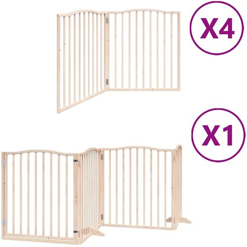  Vrata za pse s vrata&amp;scaron;cima 12 panela sklopiva 960 cm drvo topole Smeđa 80 x 90 x 2 cm Slike