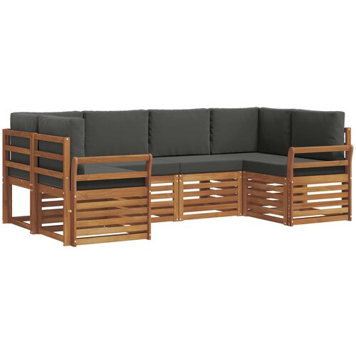  Set vanjskih sofa 6 kom. Prirodna i antracit Smeđa 245 x 130,5 x 73 cm Slike