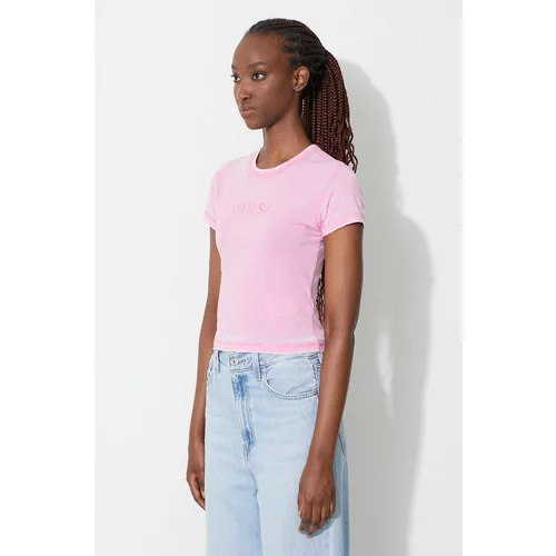 GUESS USA Kratka majica Guess ženski, roza barva