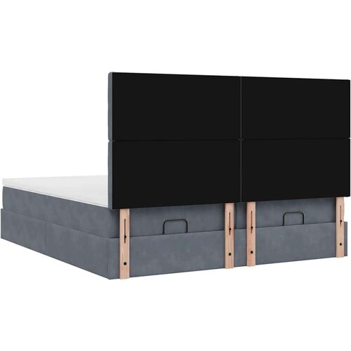 VidaXL okvir kreveta s madracima tamnosivi 200x200cm bar&amp;scaron;unasti Slike