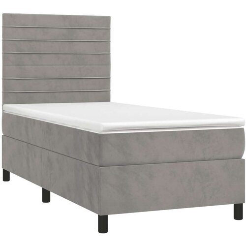 Box spring krevet s madracem svjetlosivi 90x190 cm bar&amp;scaron;unasti Slike