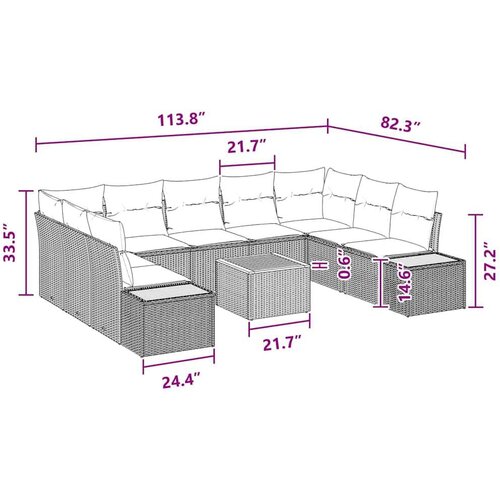  Sjedeća garnitura za vrt s jastukom 5 pcs Crna Poliratana Slike