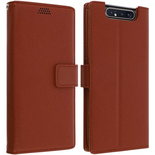 AVIZAR folio etui, držalo za kartice in stojalo za video, zrnat ucinek - rjava str. samsung galaxy A80, (20599344) Cene