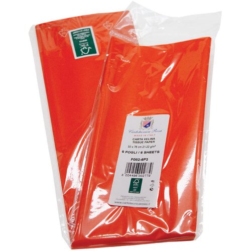  PAPIR UKRASNI TISSUE 50X76CM PK6 CARTOTECNICA ROSSI F082 NARANČASTI BLIS. Cene