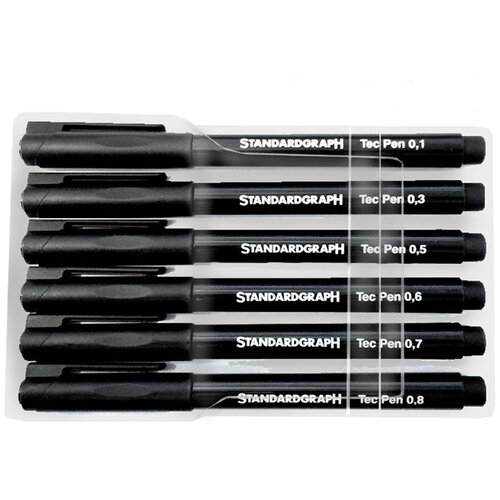  Set milimeterskih svinčnikov za tehnično risanje Standardgraph - 6 kom Slike
