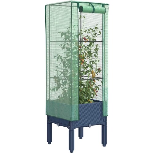 Povi&amp;scaron;ena gredica s pokrovom za staklenik 40 x 40 x 140 cm Slike
