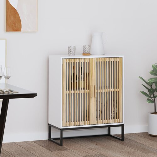 vidaXL Komoda bela 60x30x75 cm inženirski les Cene