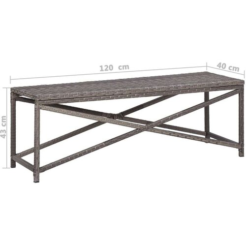 VidaXL Vrtna klupa od poliratana 120 cm siva Slike