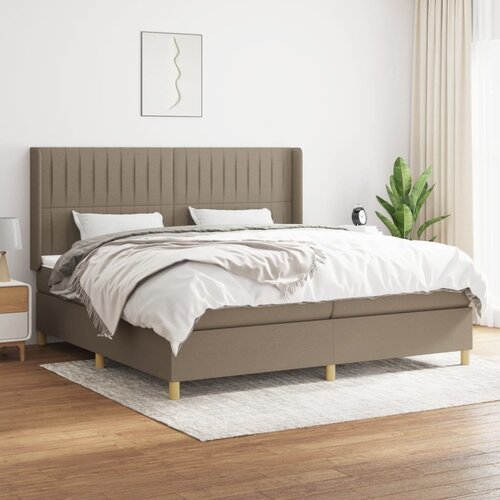  The Living Store Box spring postelja z vzmetnico taupe 200x200 cm blago - Box Spring Postelja, (21454806) Slike
