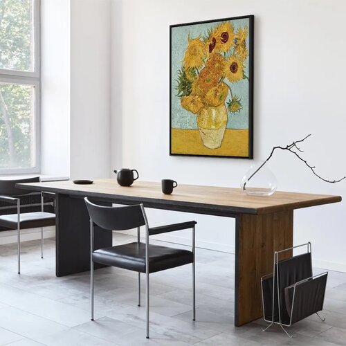  Slika - Vincent van Gogh – Still Life: A Vase With Twelve Sunflowers III 80x120 U crnom drvenom okviru Cene