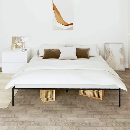 Metalni Kovinski posteljni okvir črn 200x200 cm