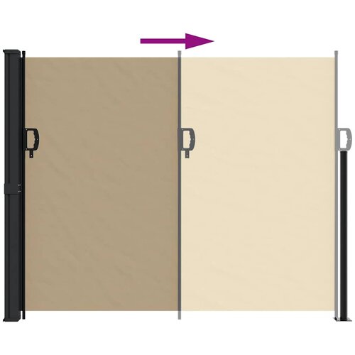  Bočna tenda na uvlačenje bež 160 x 500 cm Slike