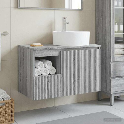  Set namje&scaron;taja za kupaonicu 2 kom. Siva Sonoma 49,5 x 44,5 x 82 cm Cijene