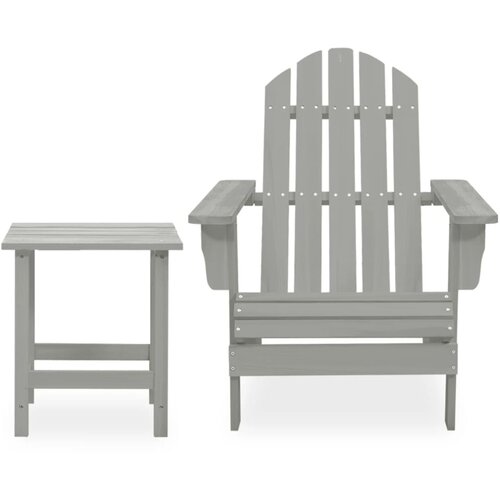 Maison Chic Vrtni Stoli - Stol za vrt Adirondack z mizo trden les jelke siv JS598, (21878224) Cene