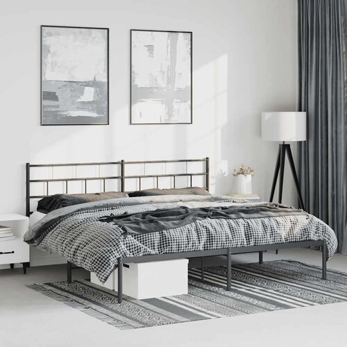  Metalni okvir za krevet s uzglavljem crni 193x203 cm Cijene