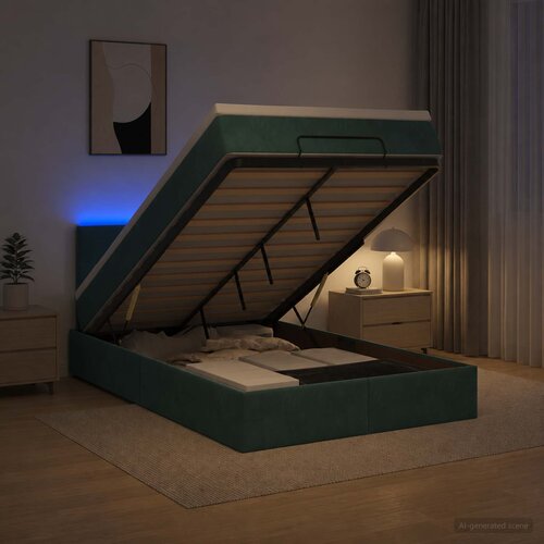  Krevet od pjene s madracem i LED-om Tamnozelena 120 x 190 cm Cijene