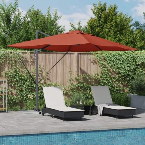  Kantilever Roma suncobran s LED-icama Terracotta 352x251x265 cm Aluminij Cijene