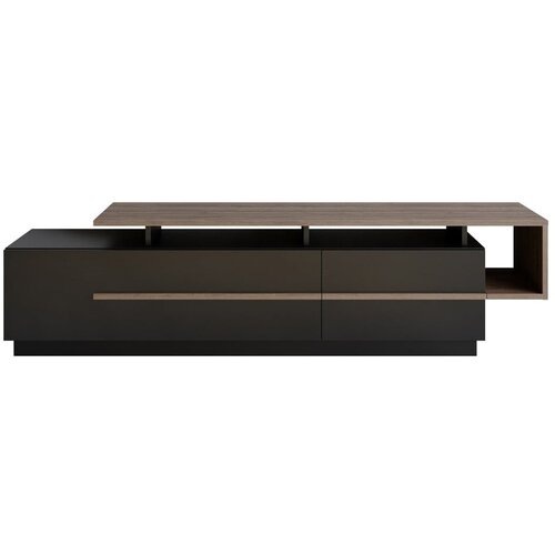 Kalune Design Črna TV omarica v orehovem dekorju 180x46 cm Pia &amp;ndash; Slike