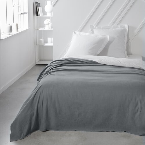 Today Posteljna pregrinjala Jete de Lit 220/240 Gaze de coton Essential Acier Siva Cene