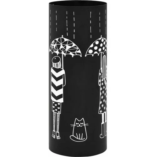 vidaXL stalak za kišobrane s crtežom žena čelični crni