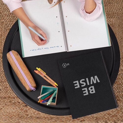 MiquelRius Kolegij blok A4 90g 80L spiralni crte Recycled cardboard be eco anrhracite MR46890 Slike