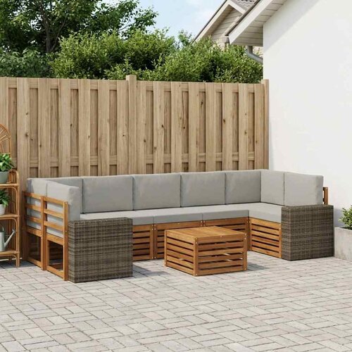  Set vanjskih sofa 8 kom. Prirodna i svjetlosiva Cijene